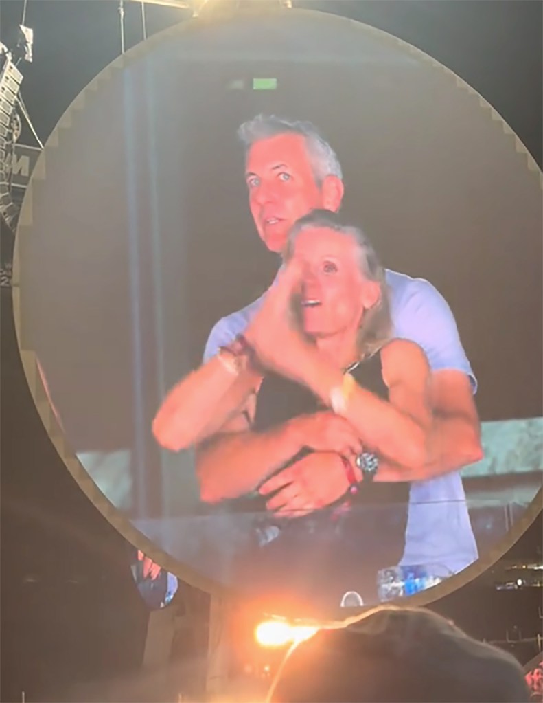 Astronomer CEO Andy Byron and Kristin Cabot on the kiss cam at a Coldplay concert July 16. 