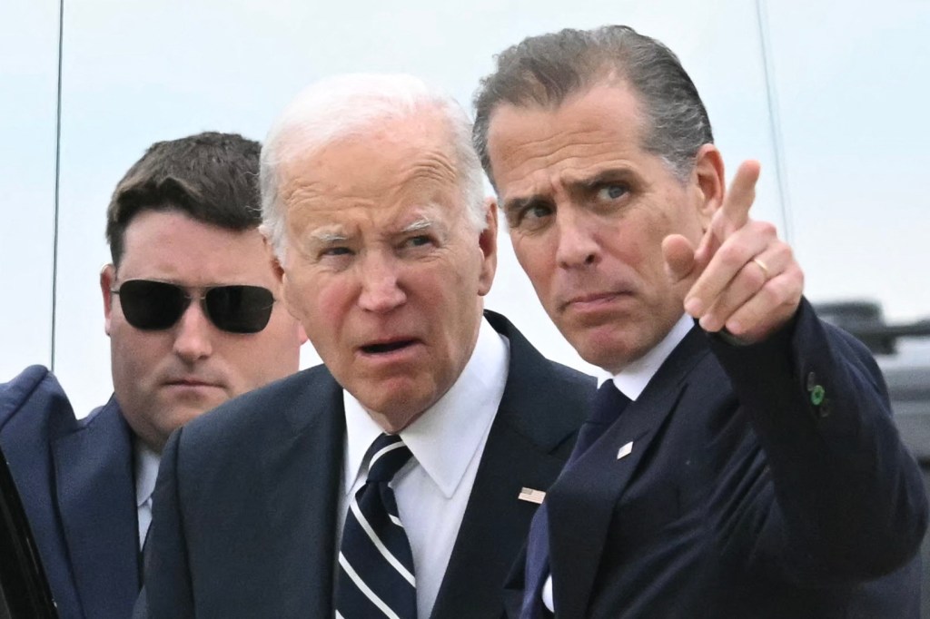 President Biden and Hunter Biden arriving at Delaware Air National Guard Base.