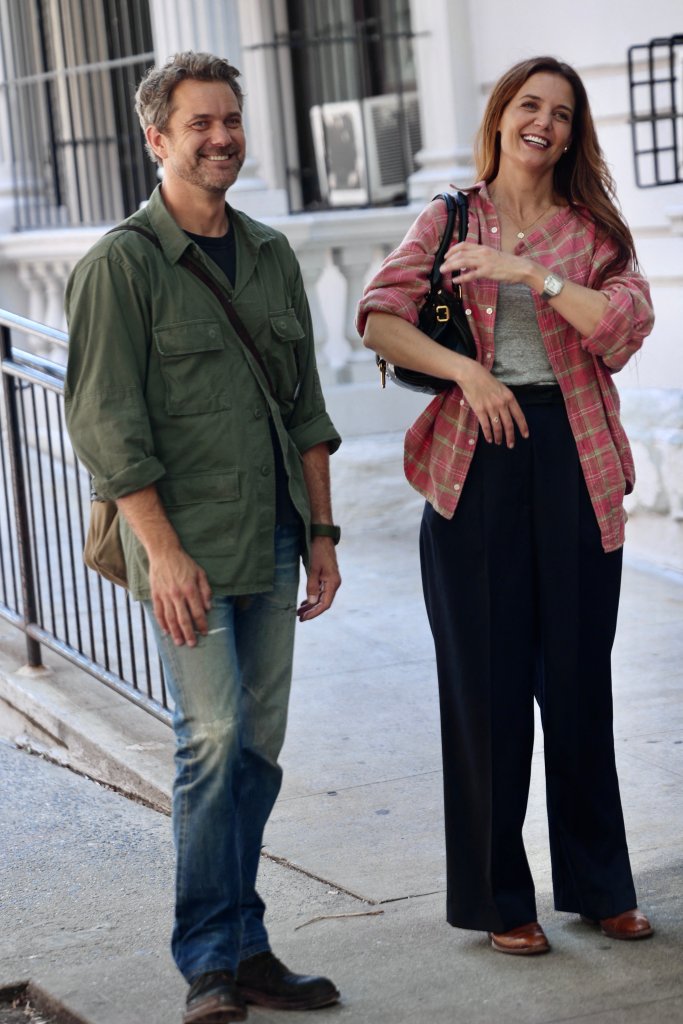Joshua Jackson and Katie Holmes reuniting for her new film in NYC.