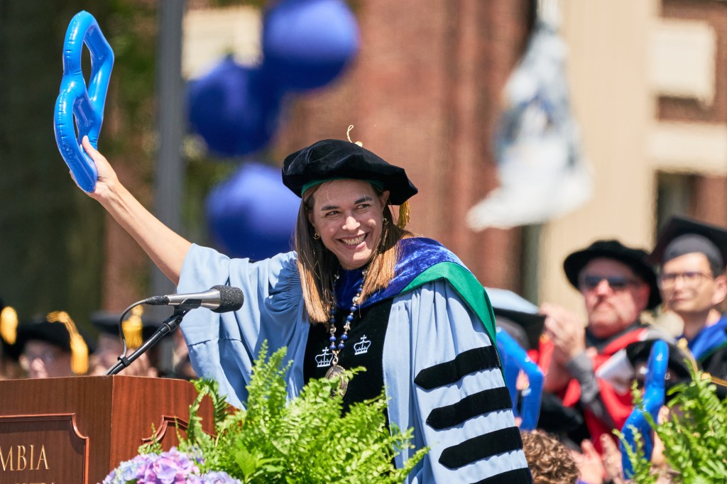 Sian Leah Beilock at Columbia University commencement.