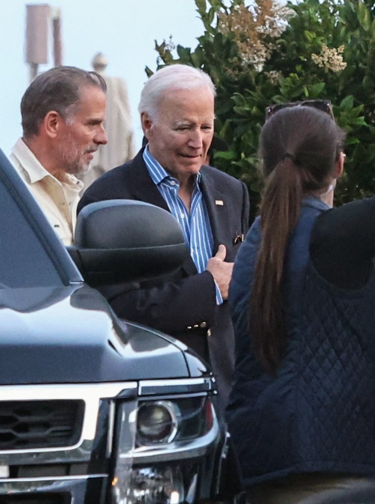 Joe Biden leaving Nobu in Malibu after dinner.