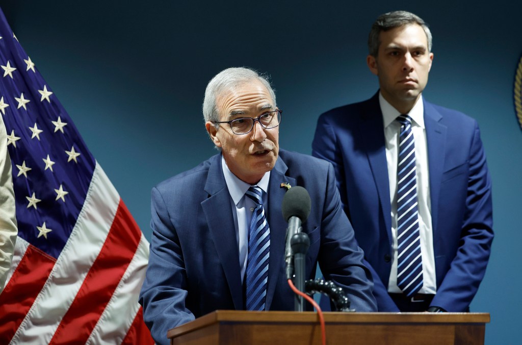 David Weiss, special counsel for the Hunter Biden probe, speaks to the media.