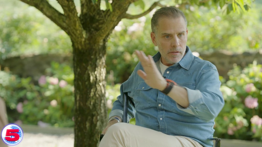 Hunter Biden interviewed outdoors.