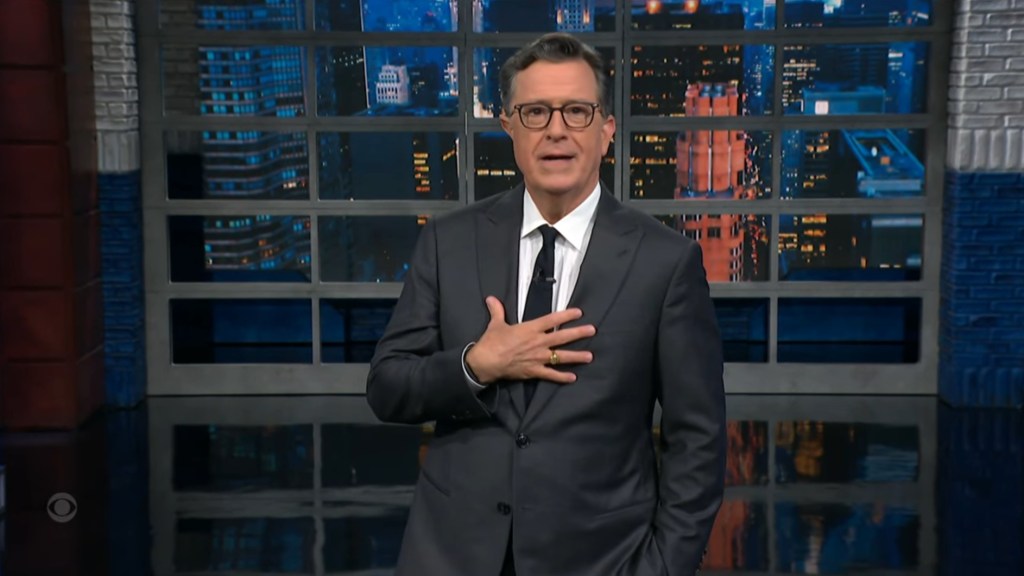 Stephen Colbert addresses the cancellation of his show.