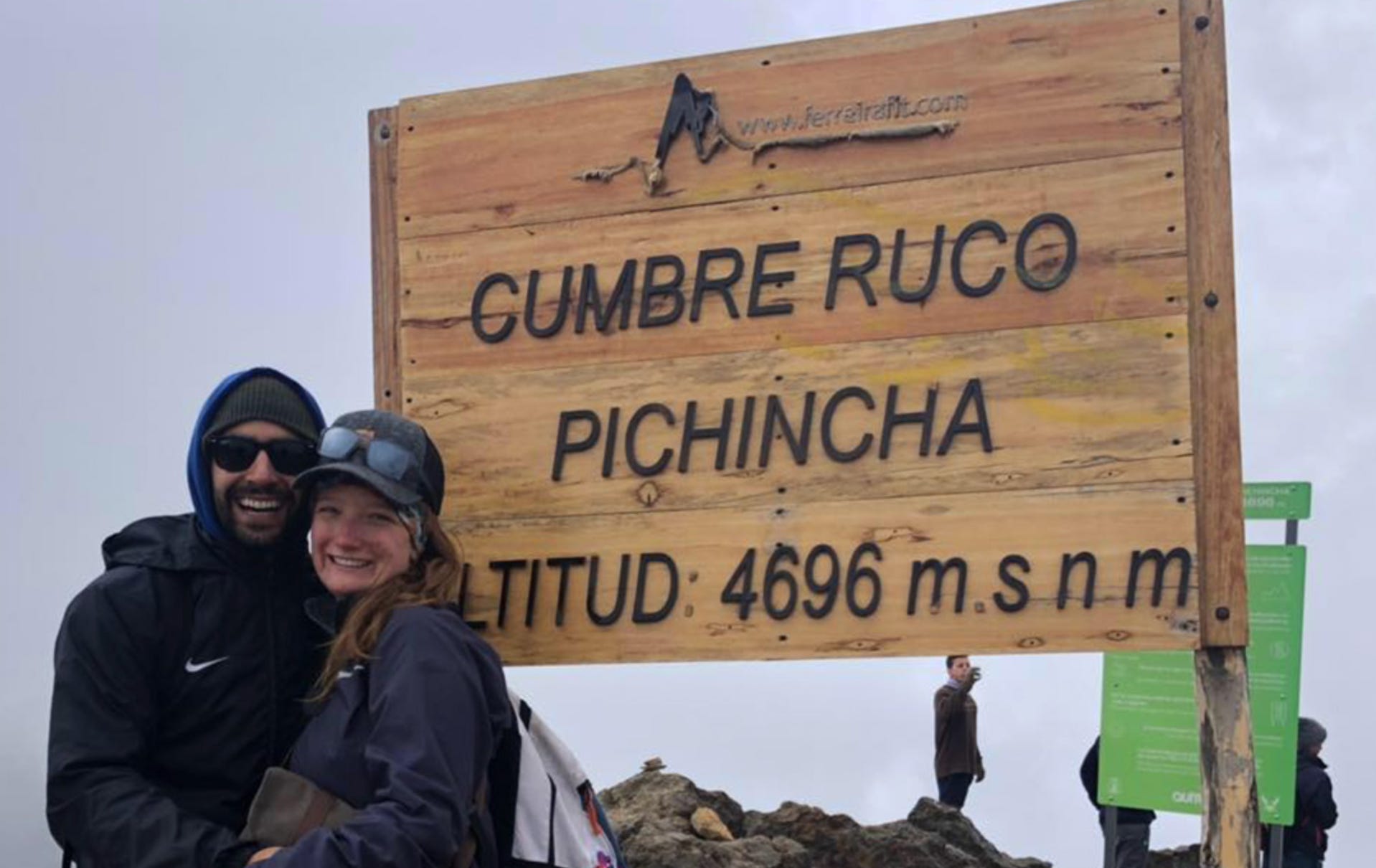 The writer and her husband hiking in Ecuador.