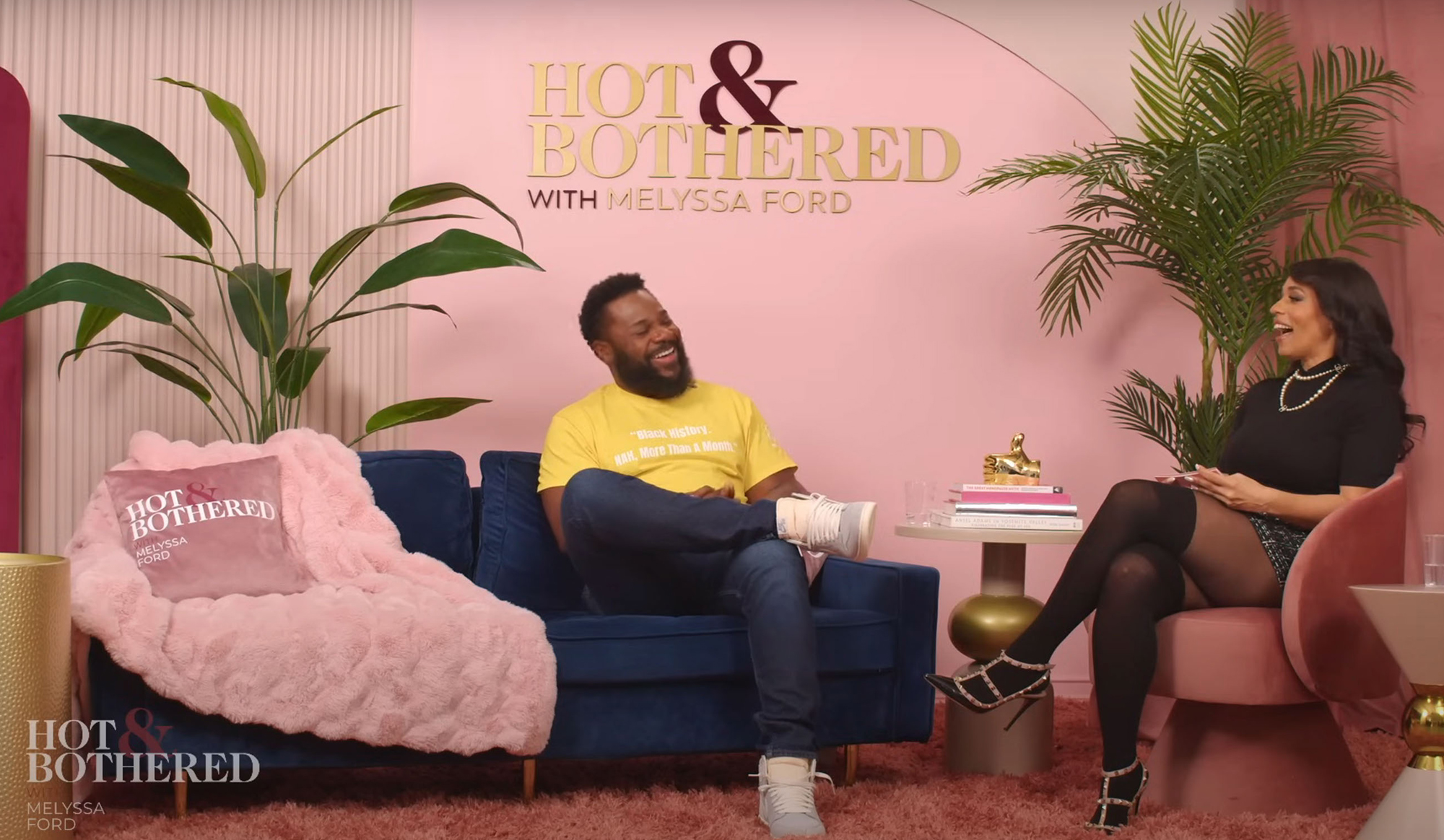 Malcolm-Jamal Warner and Melyssa Ford during an interview
