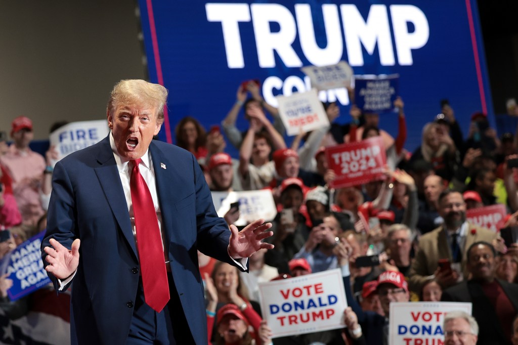 Donald Trump at a campaign rally.