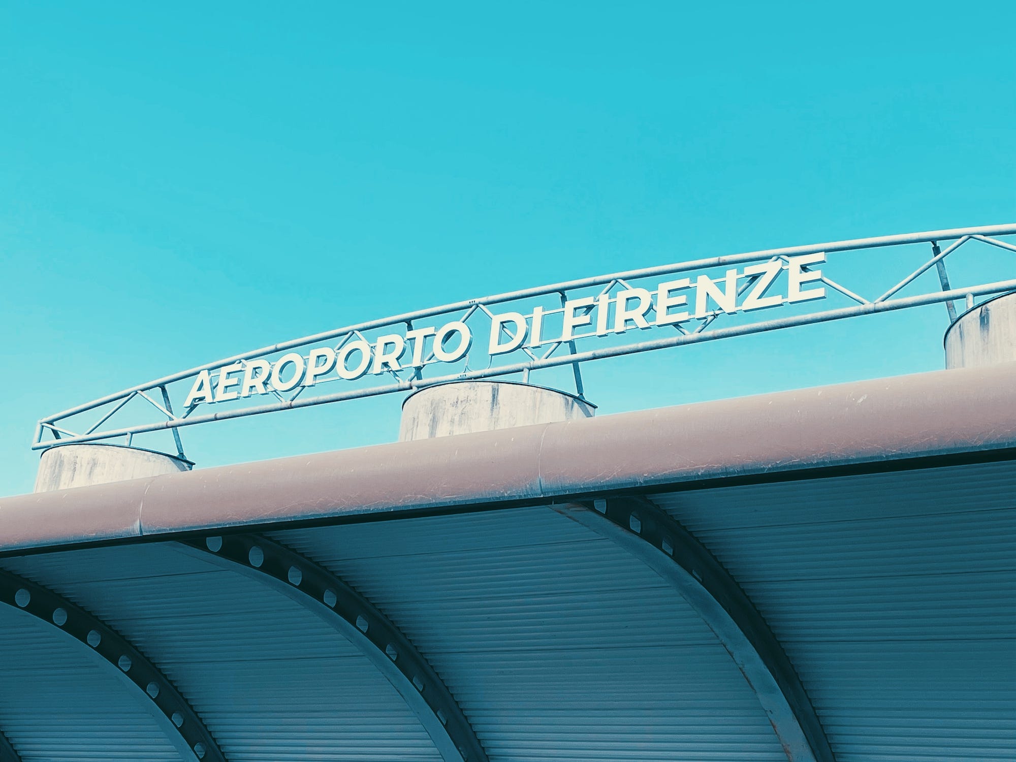 The sign at the entrance of Florence Airport