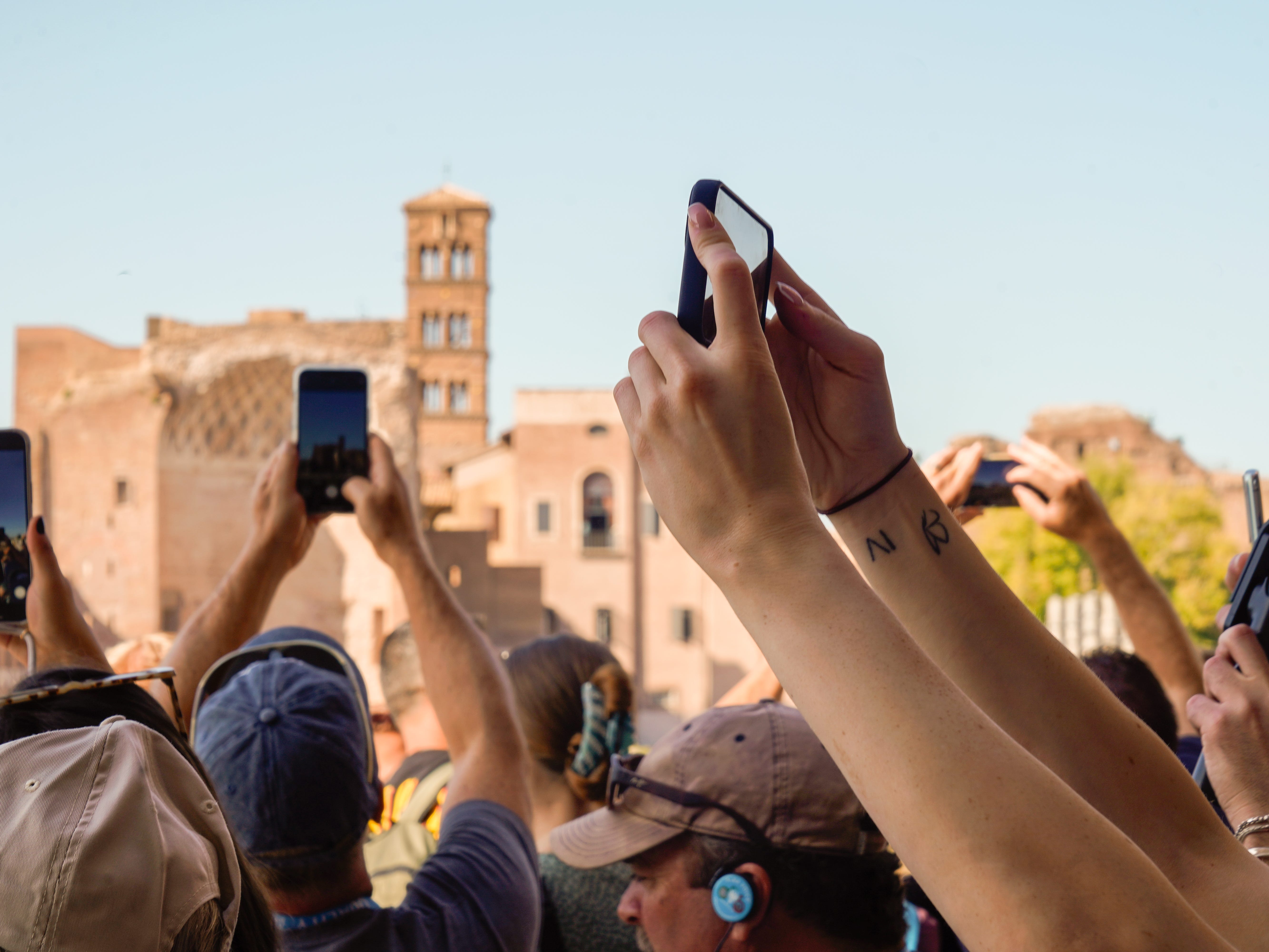 Crowds inside the Colosseum in Rome in October 2022.