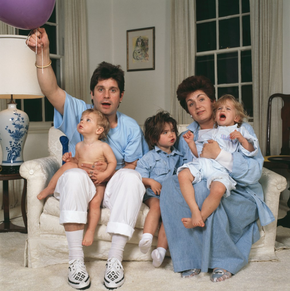 Ozzy Osbourne and his wife Sharon and their children Aimee, Kelly and Jack.