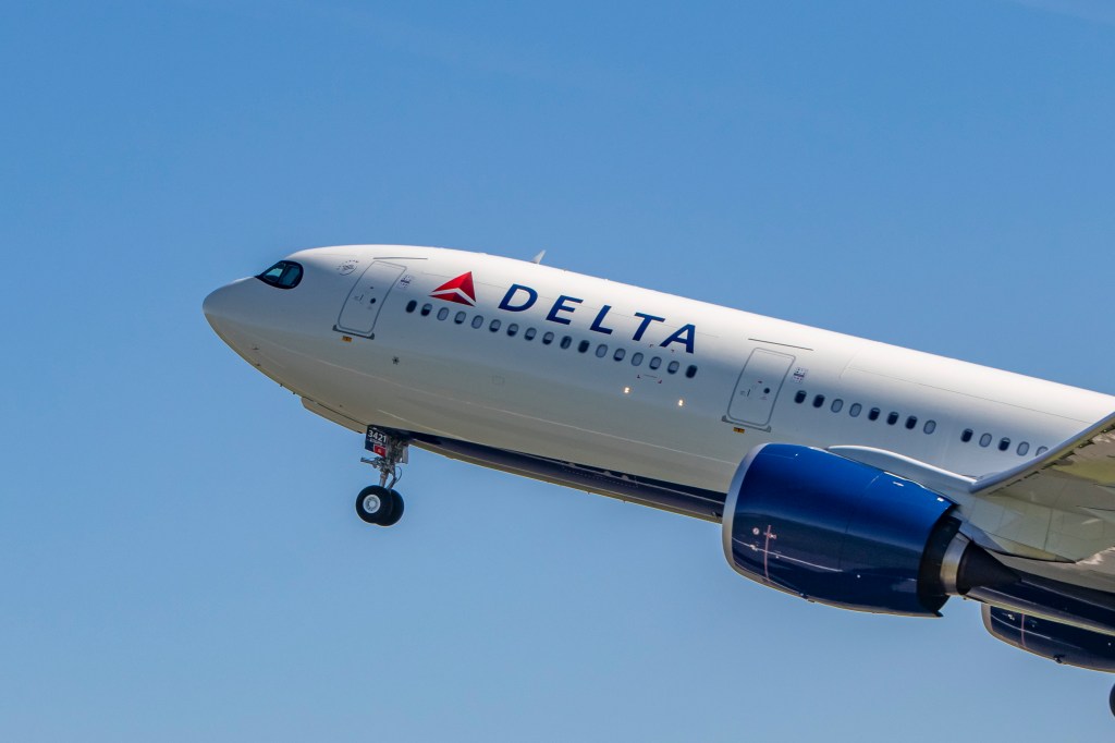 Delta Air Lines Airbus A330neo taking off.
