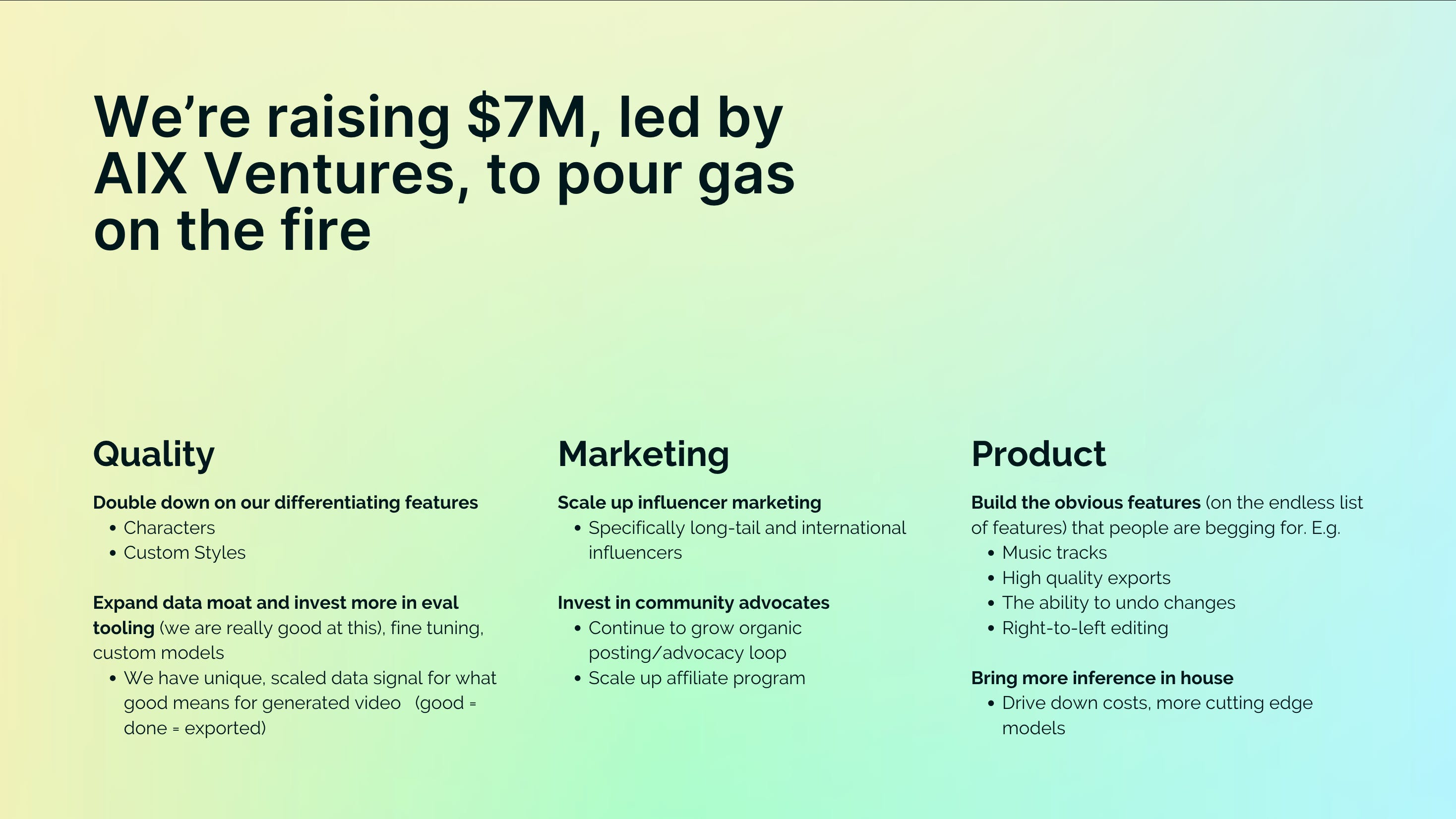 We're raising $7M, led by AIX Ventures, to pour gas on the fire