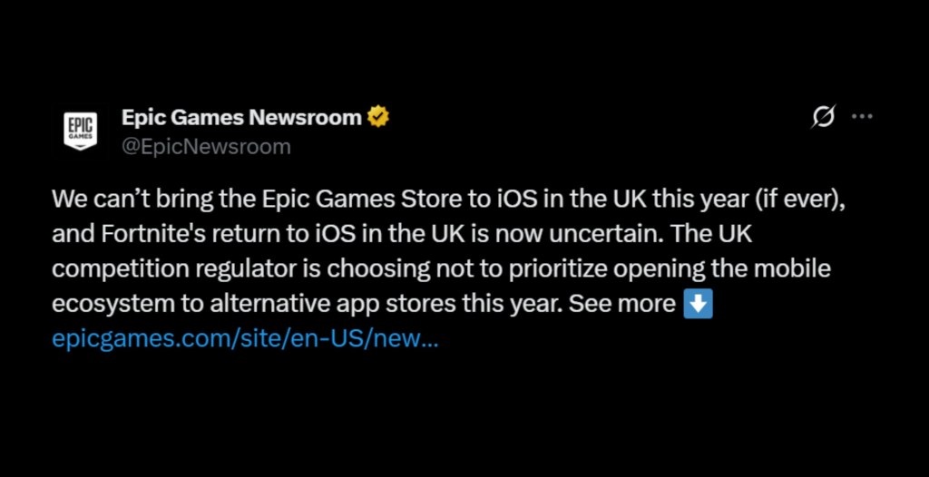 'Fortnite' Epic Games iOS UK
