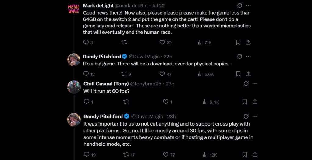 Randy Pitchford 'Borderlands 4' 30 FPS