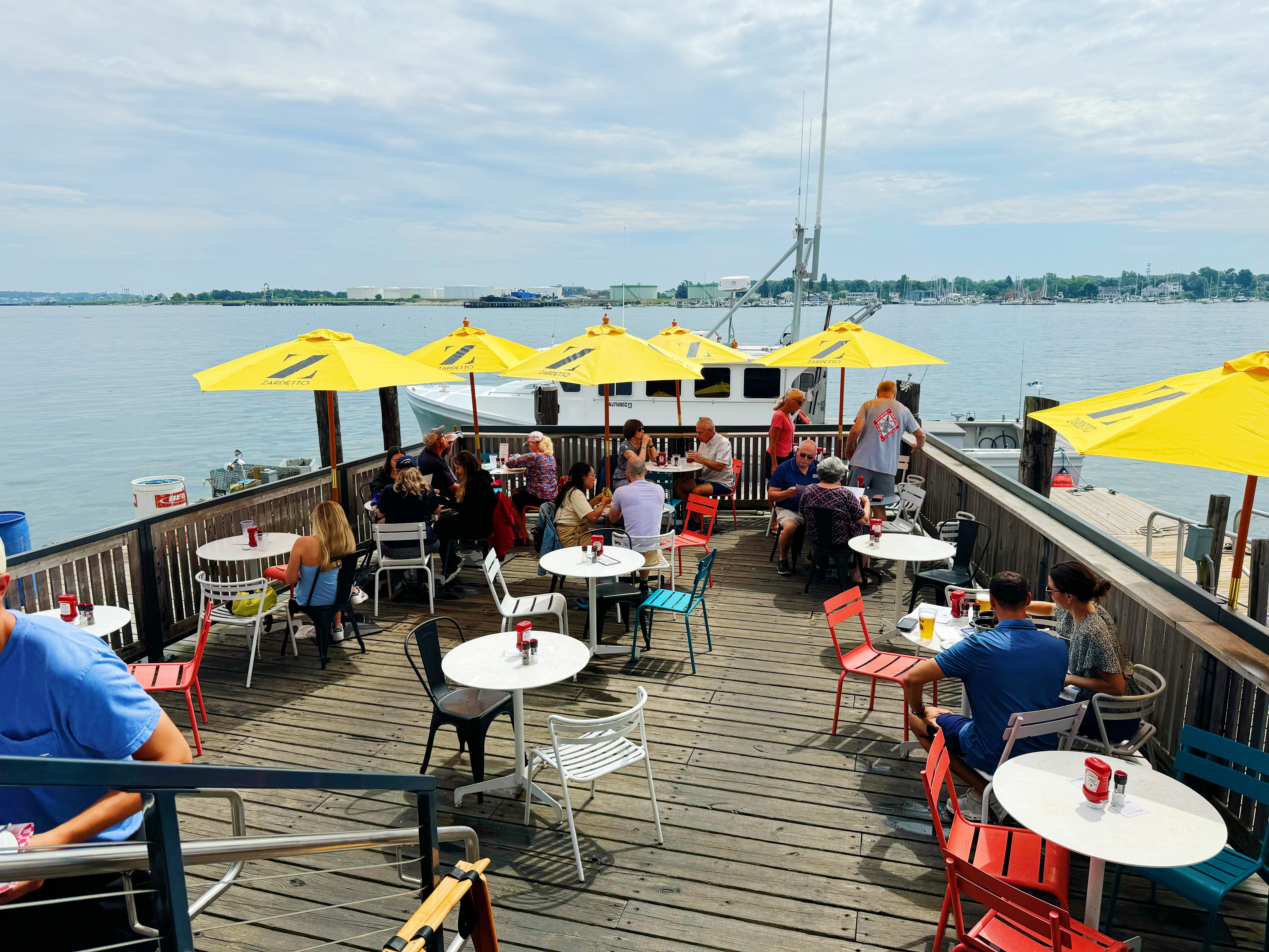 Luke's Lobster outdoor dining on the Portland pier.