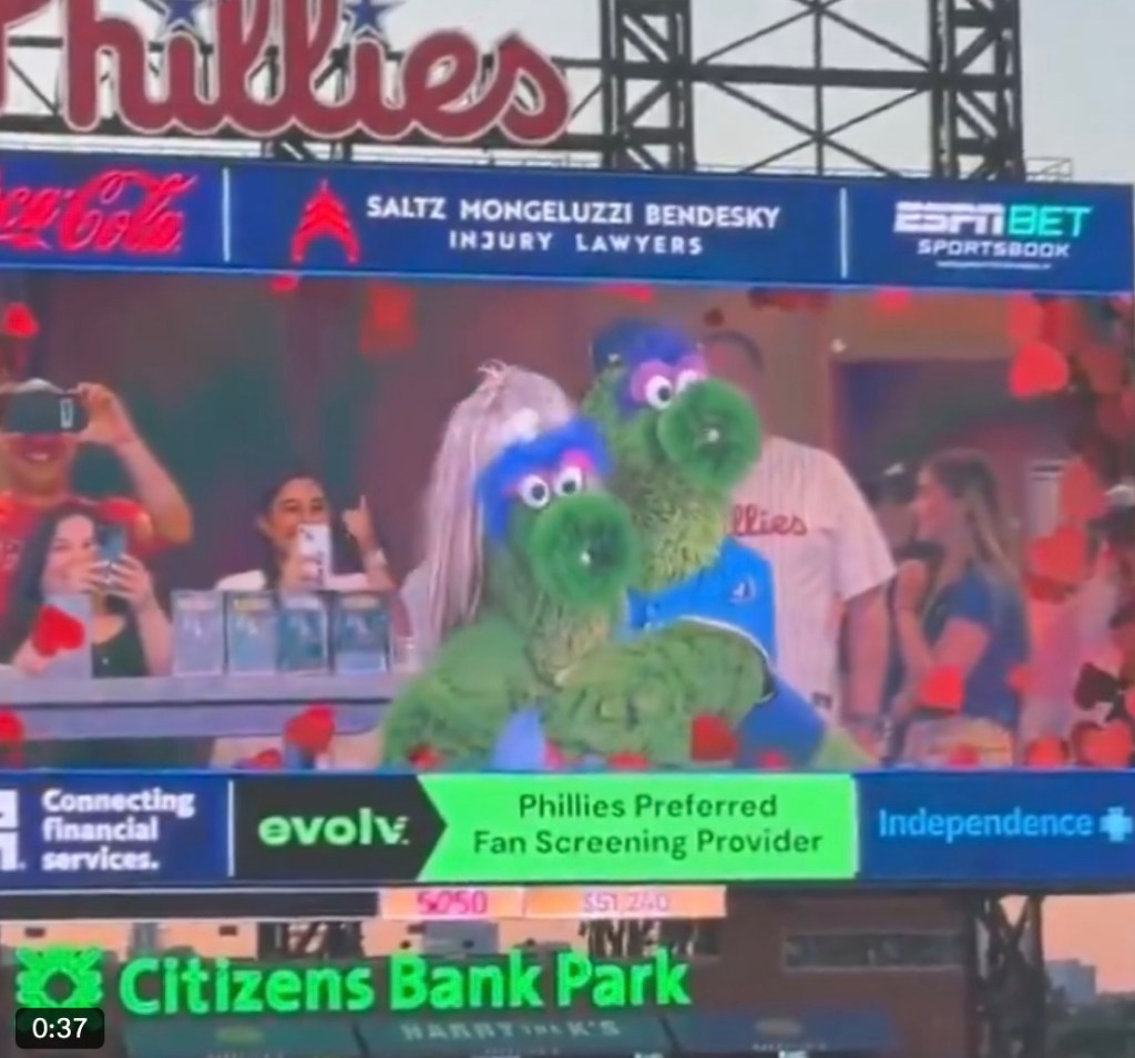 Even the Phillies took part in the fun. 