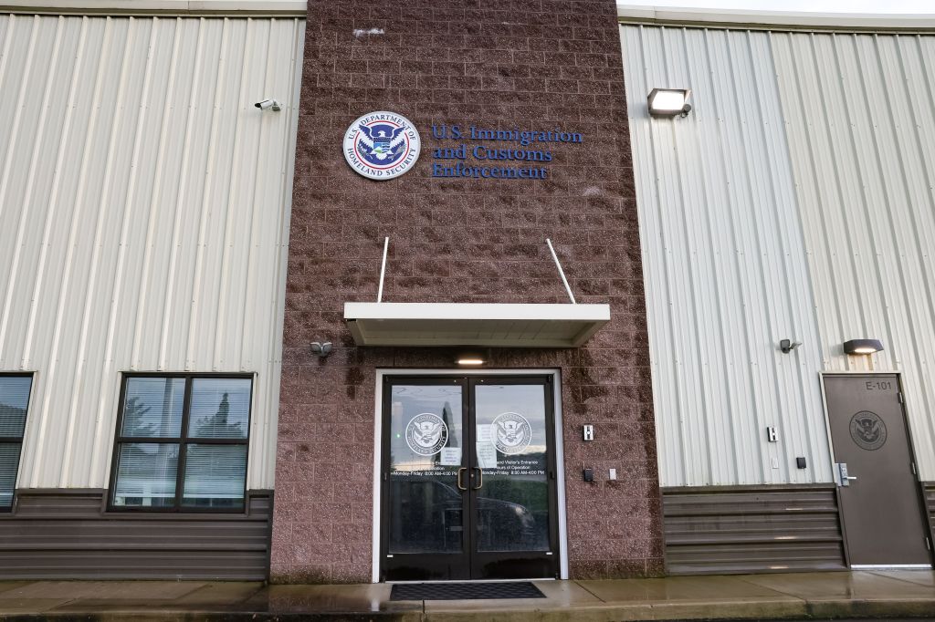 Exterior of a U.S. Immigration and Customs Enforcement (ICE) processing center.
