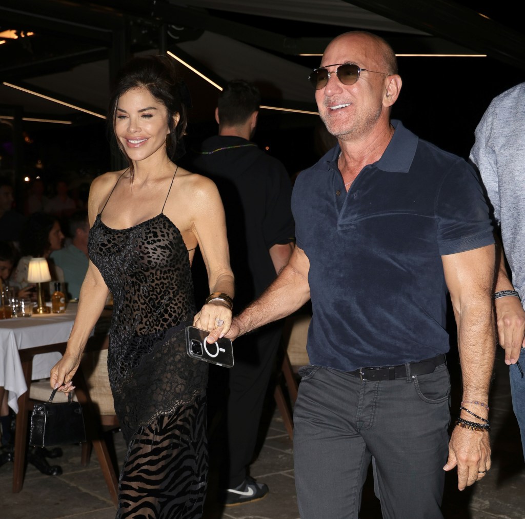 Lauren Sánchez and Jeff Bezos out in St. Tropez, France.
