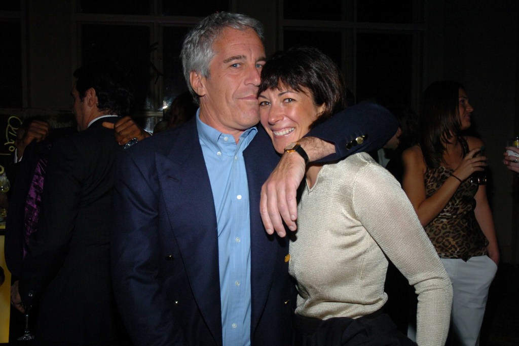 Jeffrey Epstein and Ghislaine Maxwell at a party.