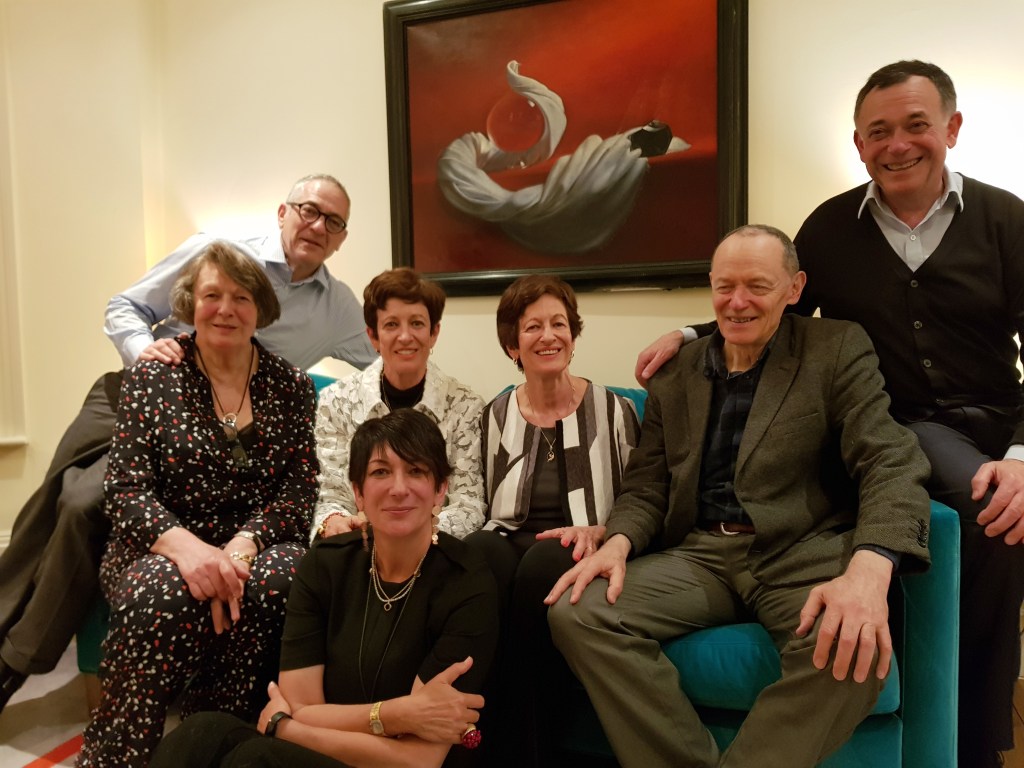 Ghislaine Maxwell with her siblings in London.