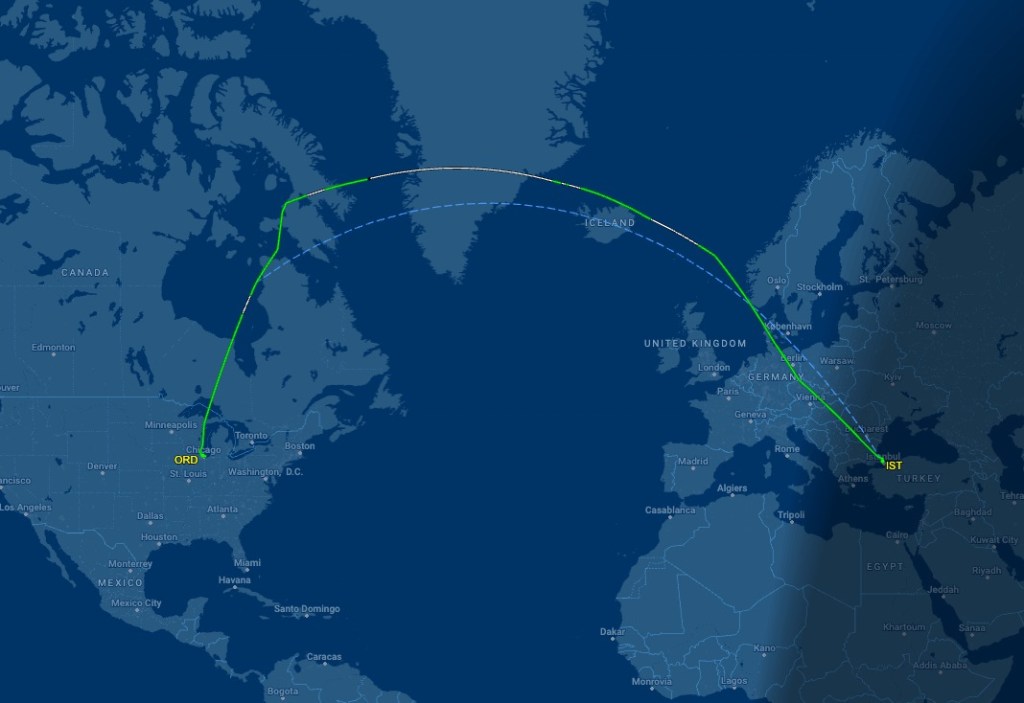 However, they ultimately decided to continue flying toward North America rather than divert outside US airspace.