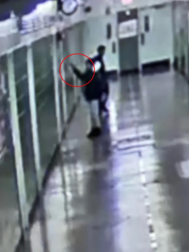 Security camera footage of a high school student giving the Nazi salute.