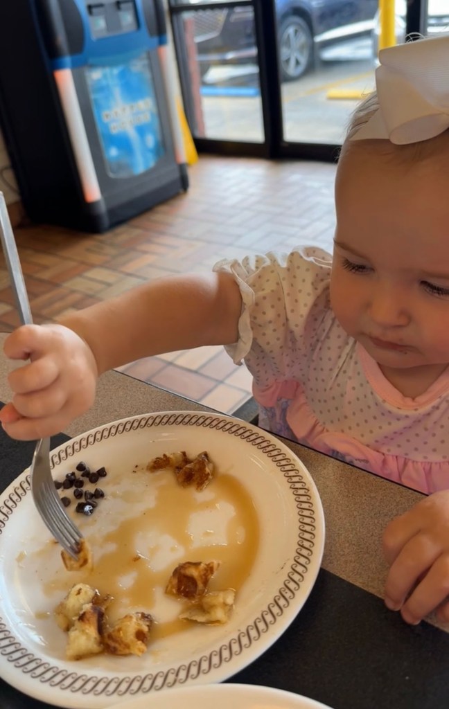 Ashely McCarley's daughter at a restaurant. 