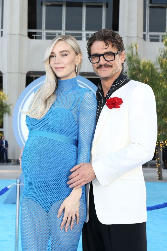 Vanessa Kirby and Pedro Pascal attend The Fantastic Four: First Steps World Premiere at the Dorothy Chandler Pavilion in Los Angeles, Calif.