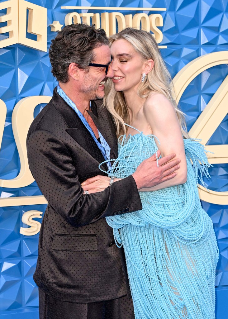 Vanessa Kirby and Pedro Pascal attend The Fantastic Four: First Steps World Premiere at the Dorothy Chandler Pavilion in Los Angeles, California 