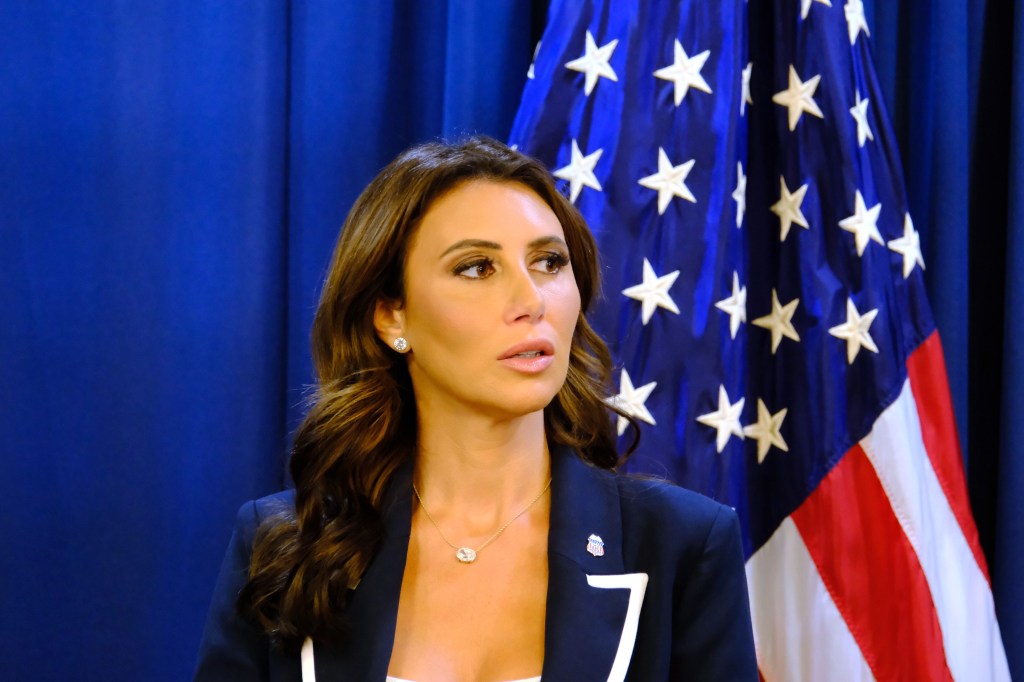 Alina Habba, Acting U.S. Attorney, at a press conference.