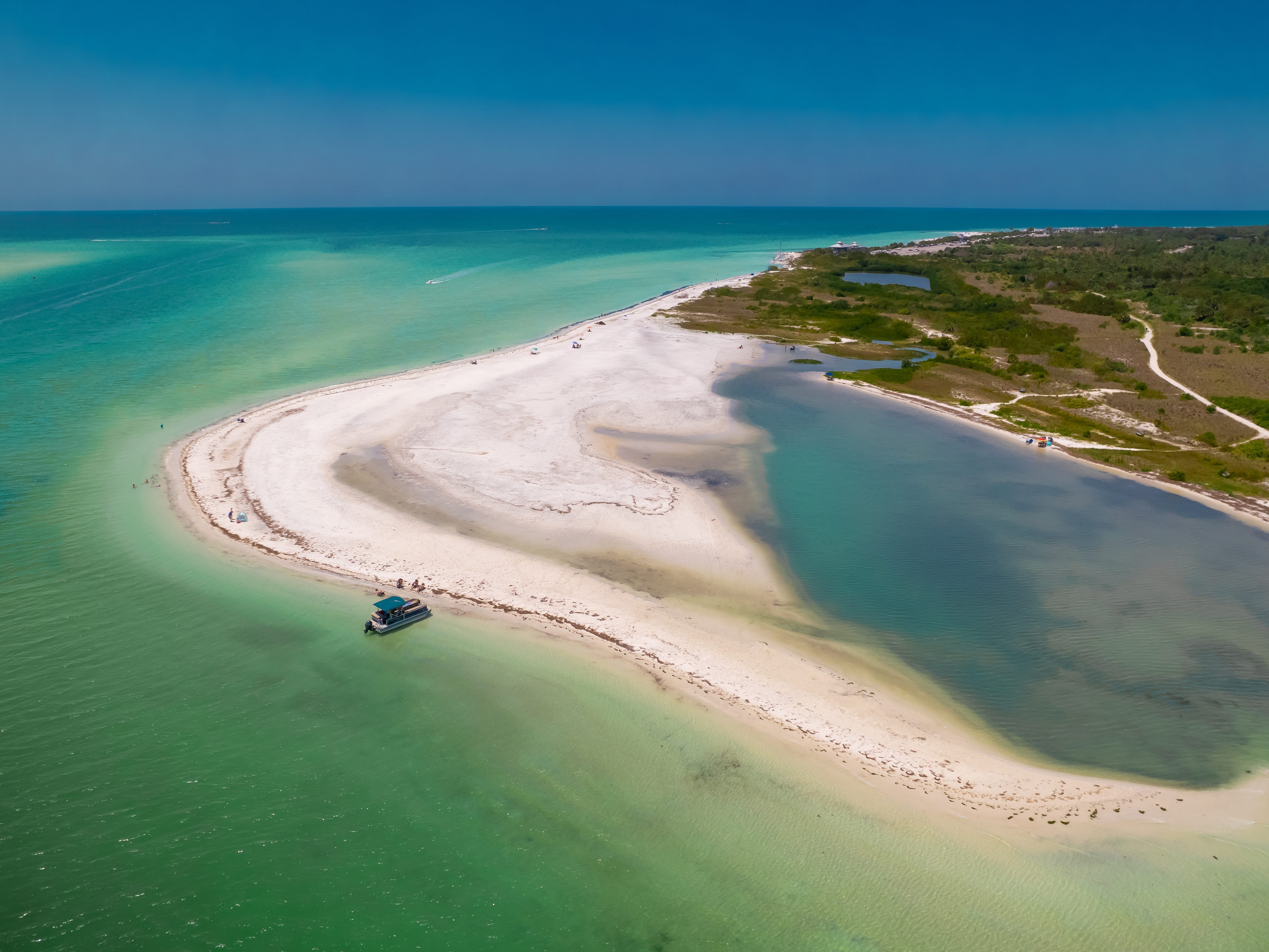 An overhead view of Honeymoon Island State Park.