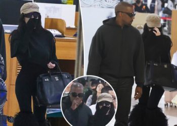 Bianca Censori covers up from head to toe — and totes a Birkin bag — at the airport with Kanye West