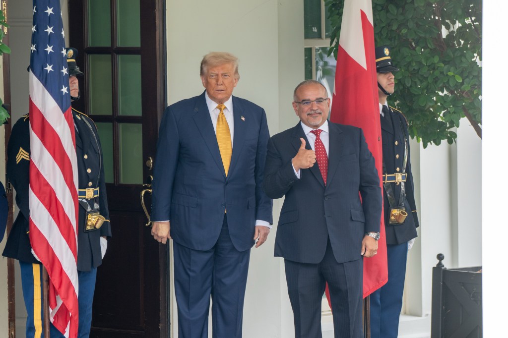 President Trump and the Crown Prince of Bahrain meeting at the White House.