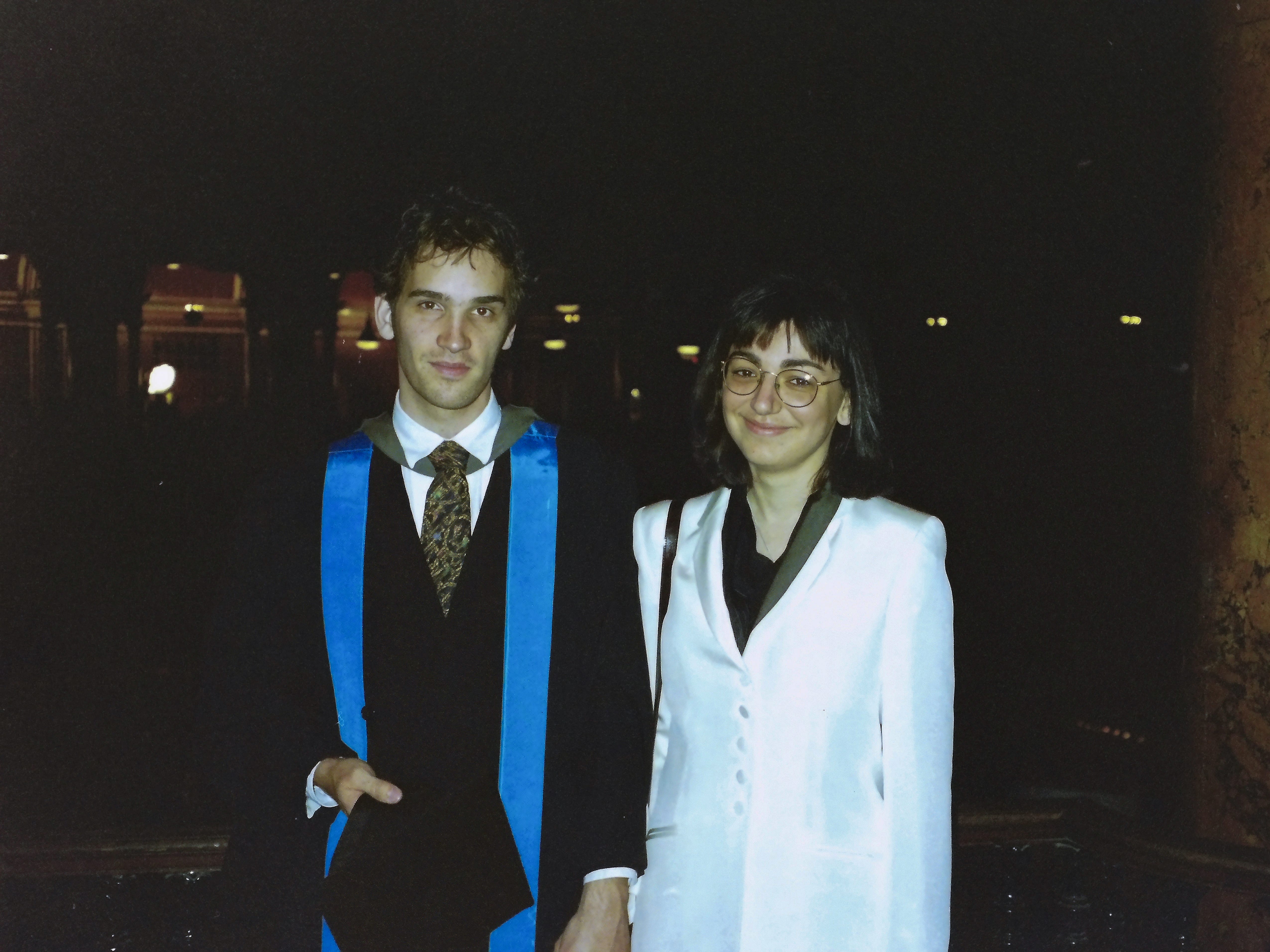 The couple at Adrian's graduation.