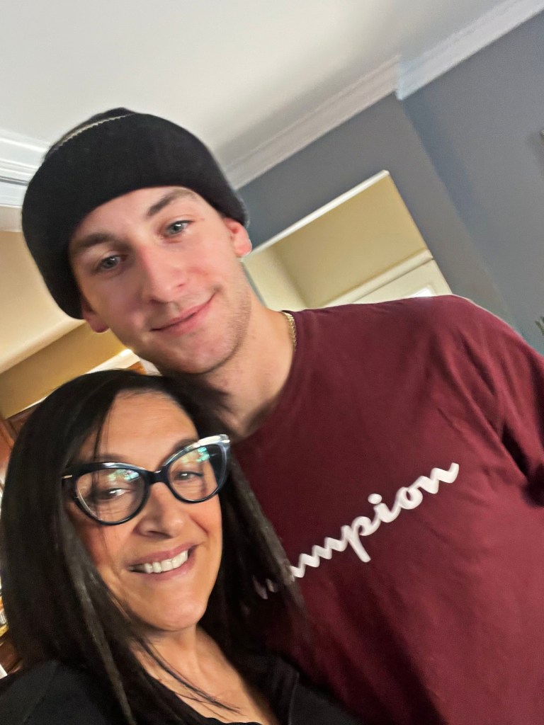 Joann Ariola with her godson and nephew, Joe Ariola.