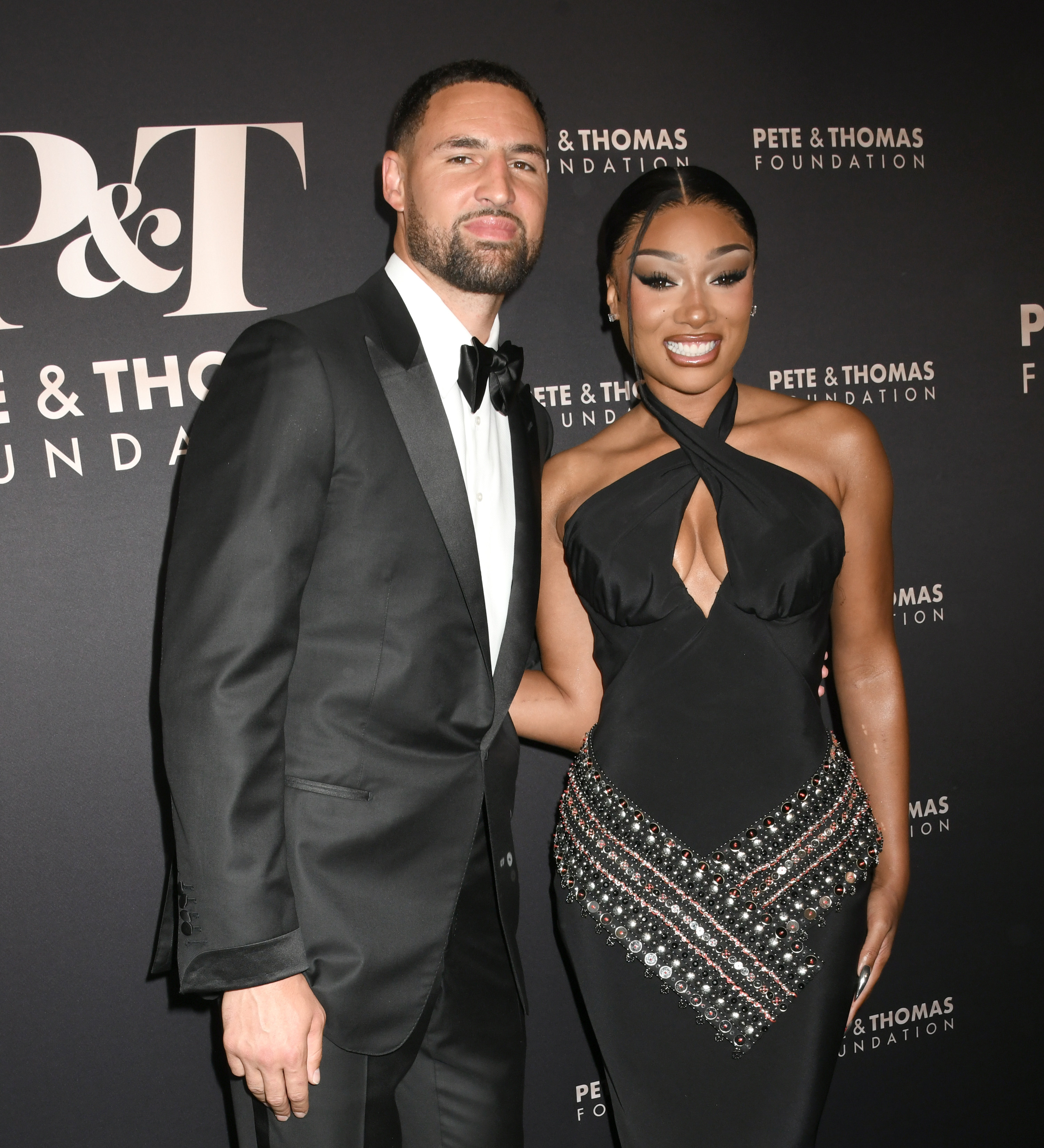 Klay Thompson and Megan Thee Stallion at the Pete & Thomas Foundation Gala on July 16.