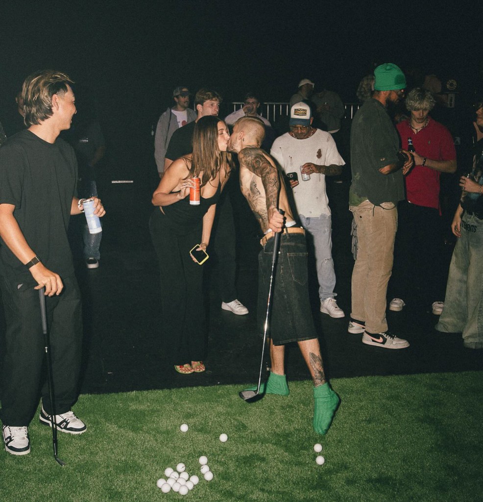 Justin and Hailey Bieber make out in steamy snap after he confesses marriage woes in new album on July 25th, 2025 (https://www.instagram.com/p/DMkmt1VxPF6/?hl=en&img_index=10)