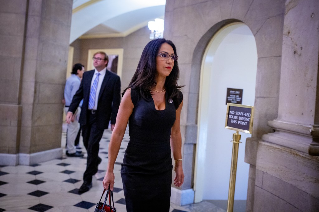 Lauren Boebert walks in the Capitol Building on July 2, 2025.