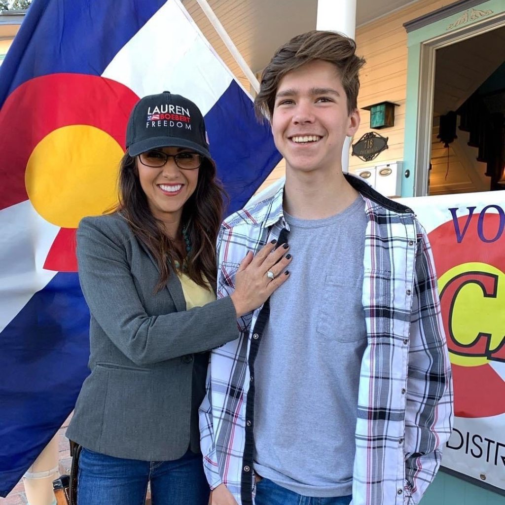 Lauren Boebert with her teenage son.