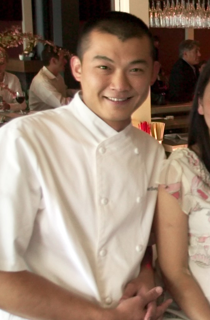 Luke Sung, owner of Lux restaurant, in chef's whites.