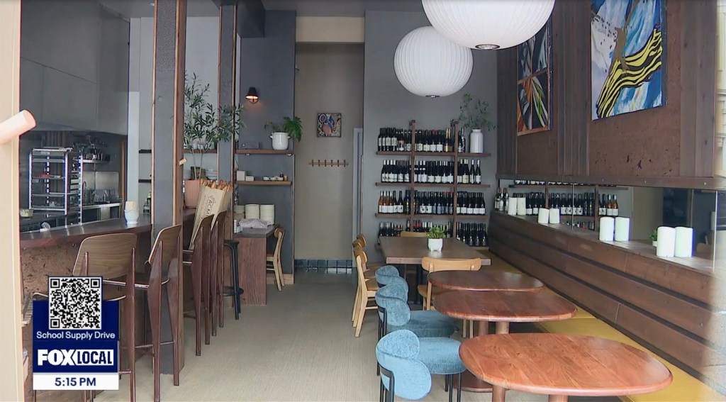 Empty San Francisco restaurant, Kis Cafe, after closing.