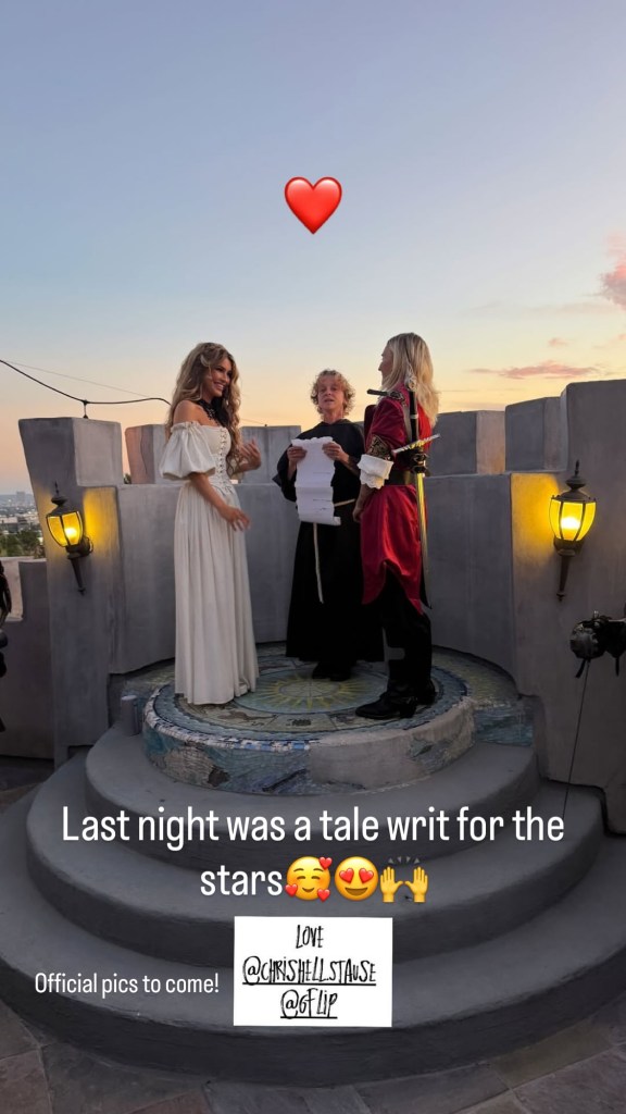Chrishelle Stause and G Flip getting married in a medieval-themed ceremony.