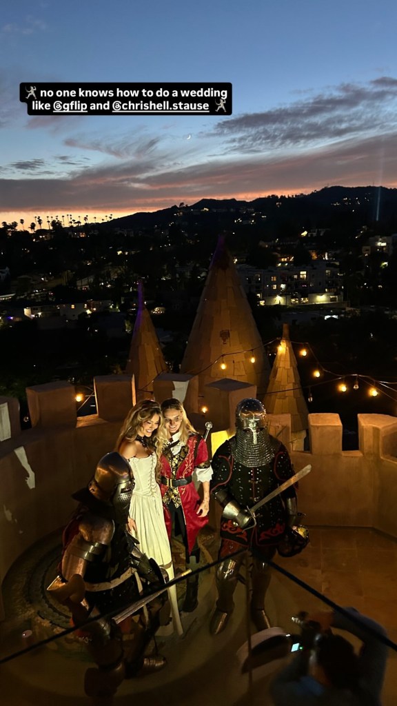 Chrishelle Stause and G Flip getting married in a medieval-themed ceremony.