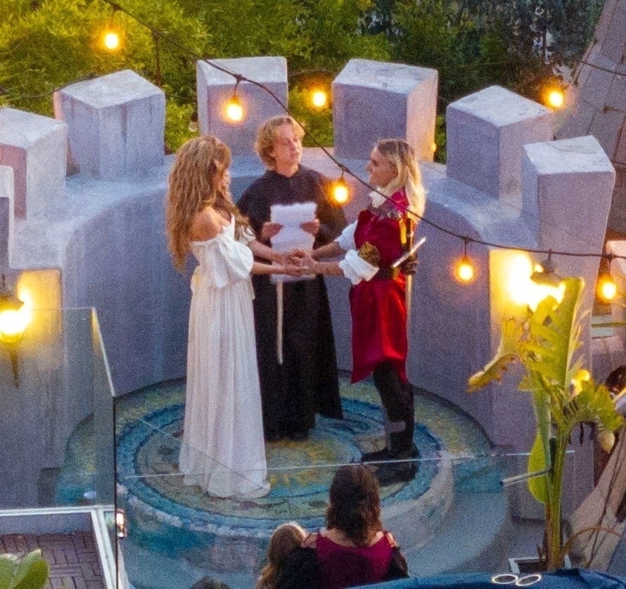 Chrishelle Stause and G Flip getting married in a medieval-themed ceremony.