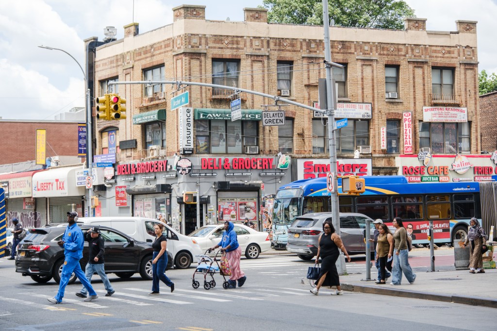Street scene in Jamaica, New York.