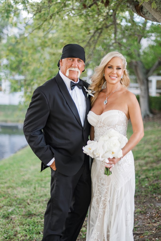 Hulk Hogan and his third wife, Sky Daily, on their wedding day.