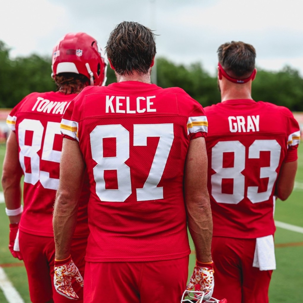 Travis Kelce at the Kansas City Chiefs training camp.
