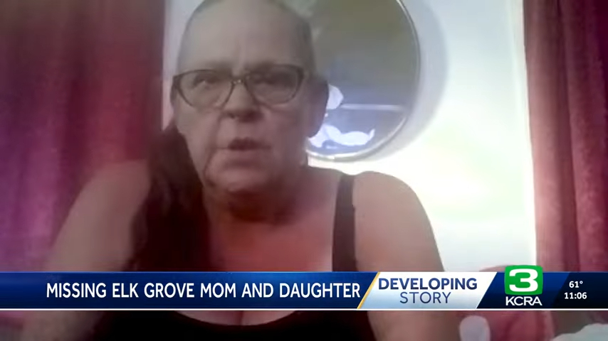 Screenshot of Vickie Torres speaking about her missing daughter and granddaughter.