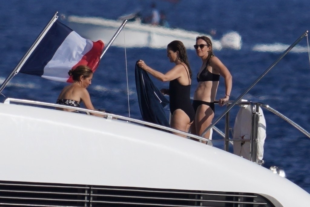 Drew Barrymore on a yacht.