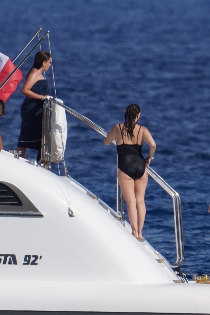 Drew Barrymore on a yacht.